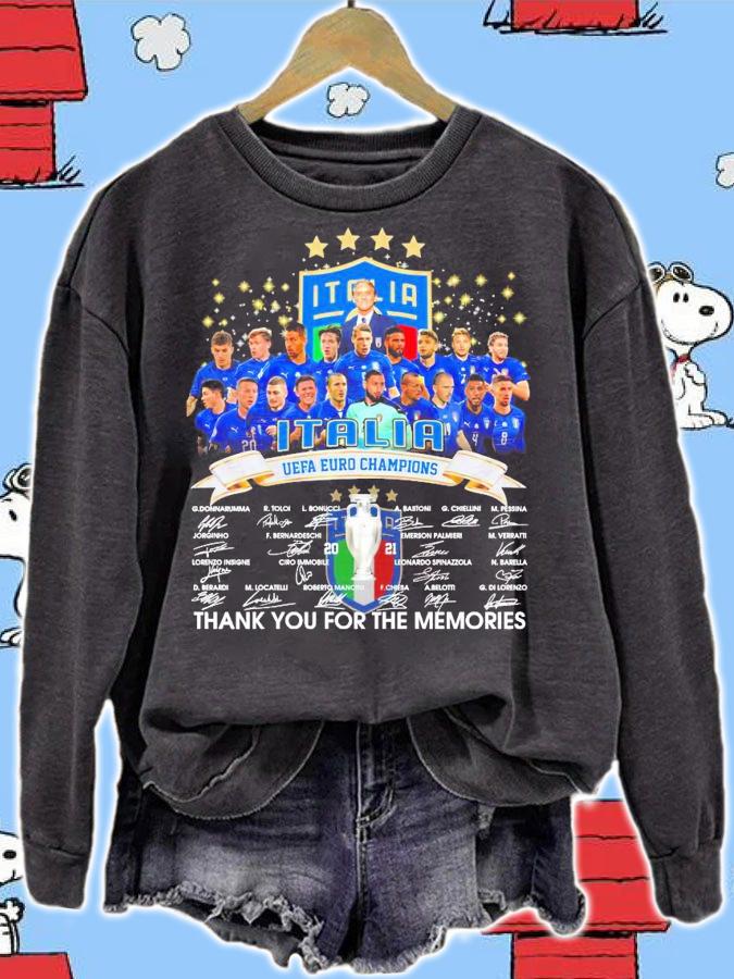 ITALIA UEFA Euro Champions signatures thank you for the memories shirt sweatshirt