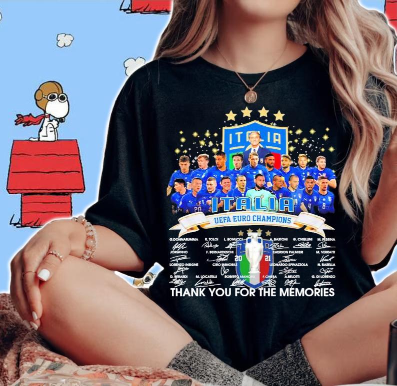 ITALIA UEFA Euro Champions signatures thank you for the memories shirt woman shirt