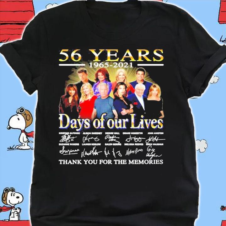 56 years 1865-2021 Days of our lives signatures t-shirt shirt