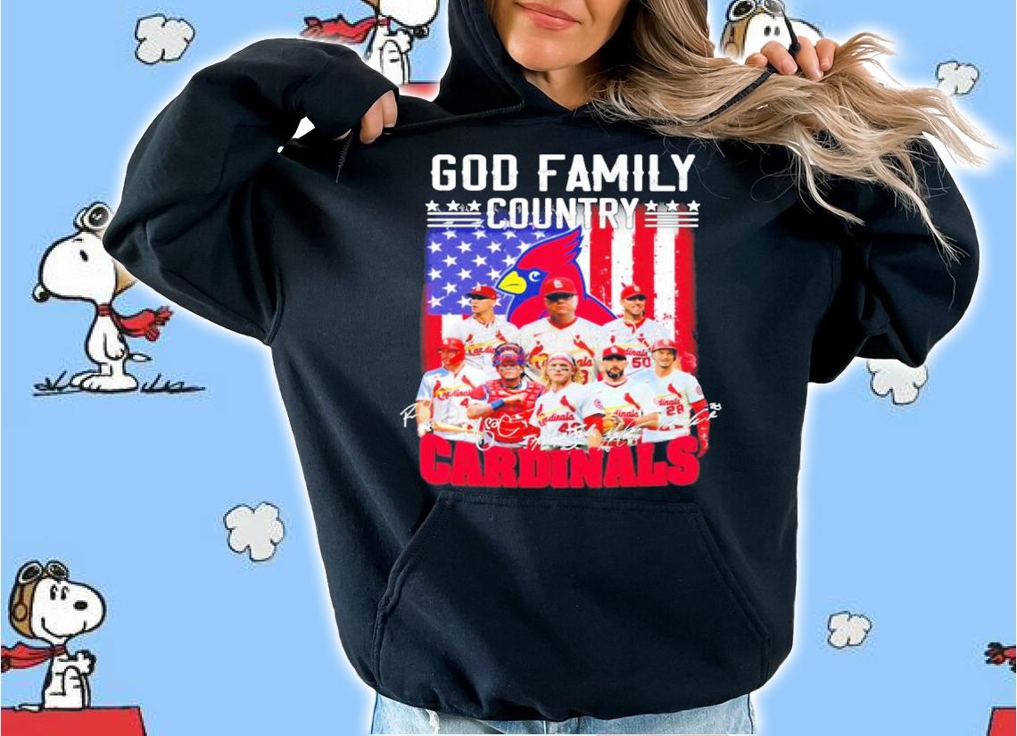 Cardinals god family country signatures shirt