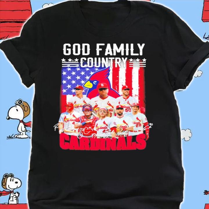 Cardinals god family country signatures shirt