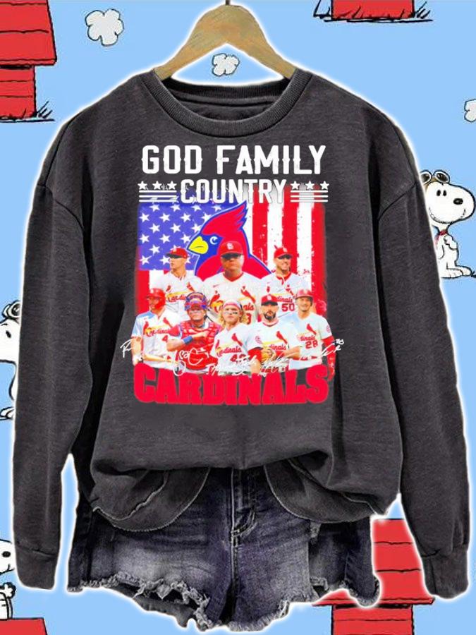 Cardinals god family country signatures shirt