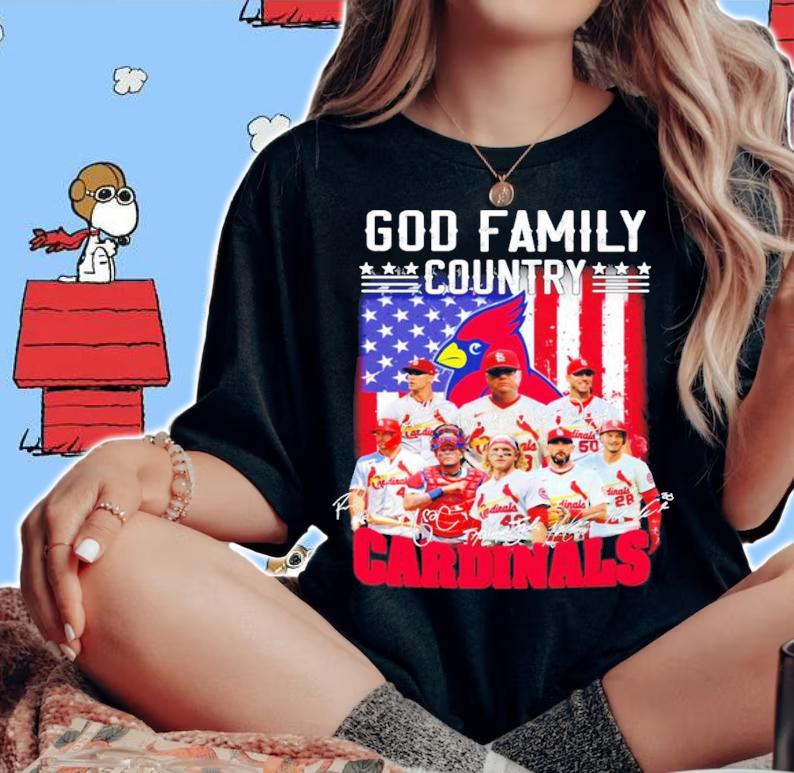 Cardinals god family country signatures shirt