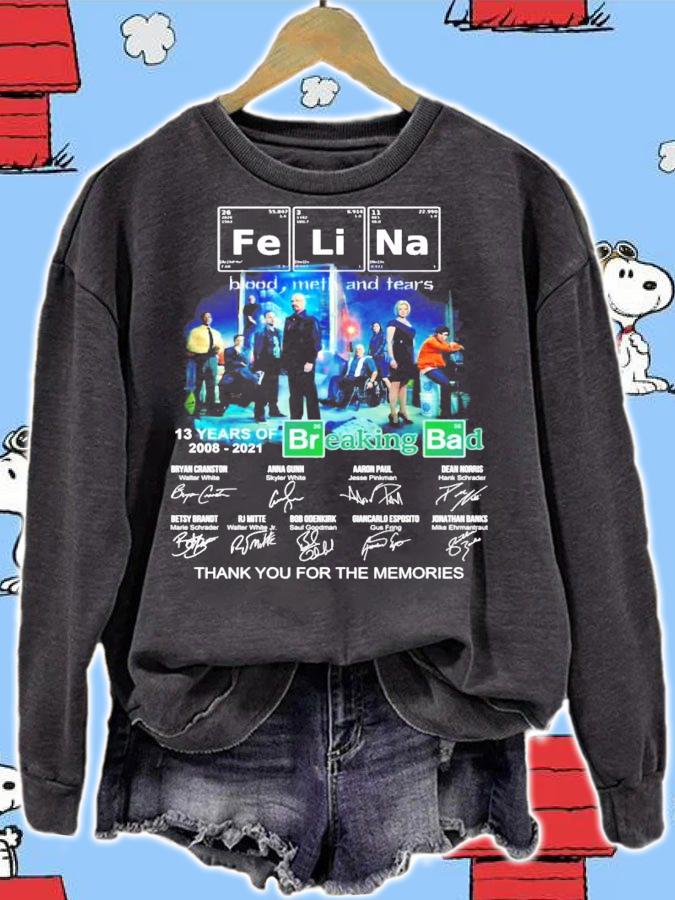 FeLiNa 13 years of 2008-2021 Breaking Bad signatures shirt sweatshirt