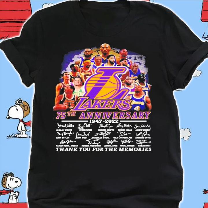 Lakes 75th anniversary 1947-2022 signatures shirt