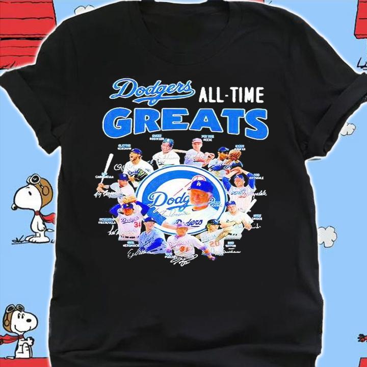 Los Angeles Dodgers All Time Greats signatures T-shirt