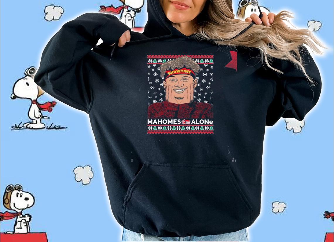 Patrick Mahomes Show Mahomes Alone Ugly Christmas Sweater.Jpg t-shirt hoodie