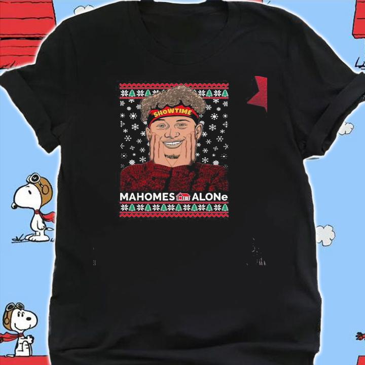 Patrick Mahomes Show Mahomes Alone Ugly Christmas Sweater.Jpg t-shirt shirt