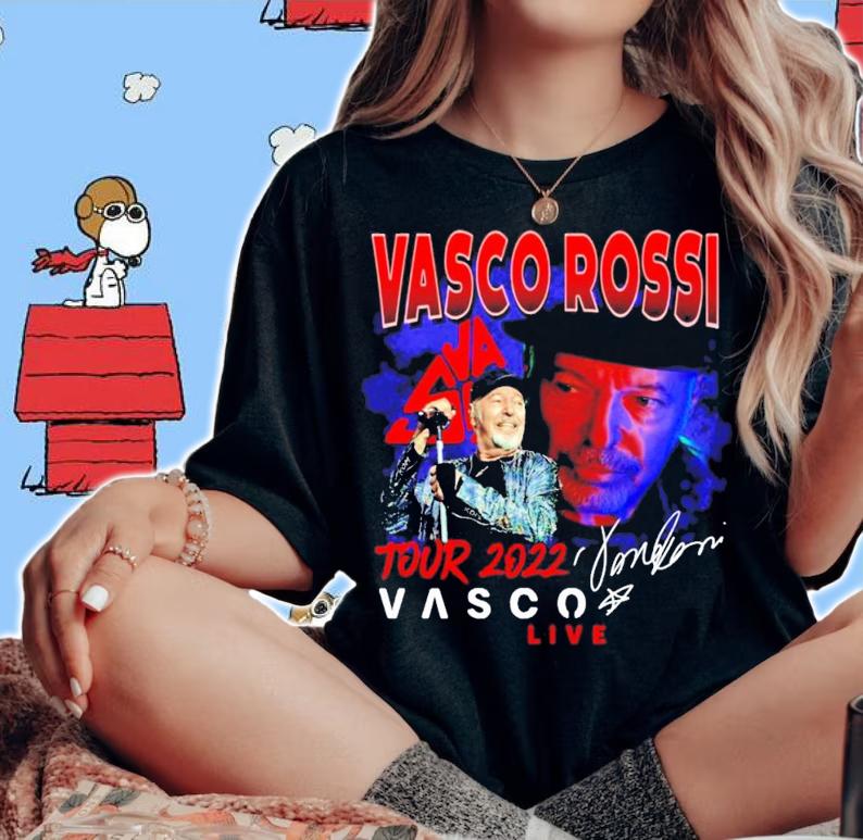 Vasco Rossi tour 2022 Vasco live signature t-shirt