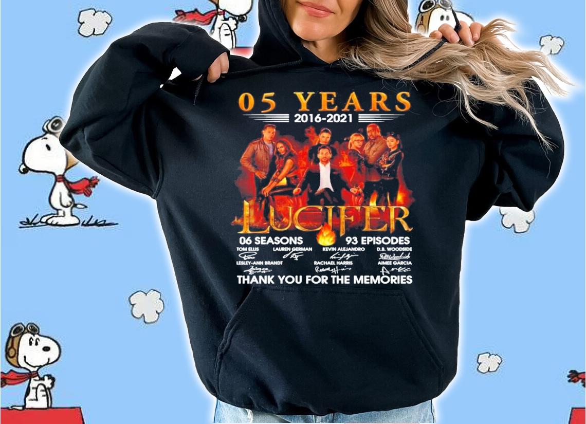 05 Years 2016-2021 Lucifer Signatures Thank You For The Memories shirt hoodie