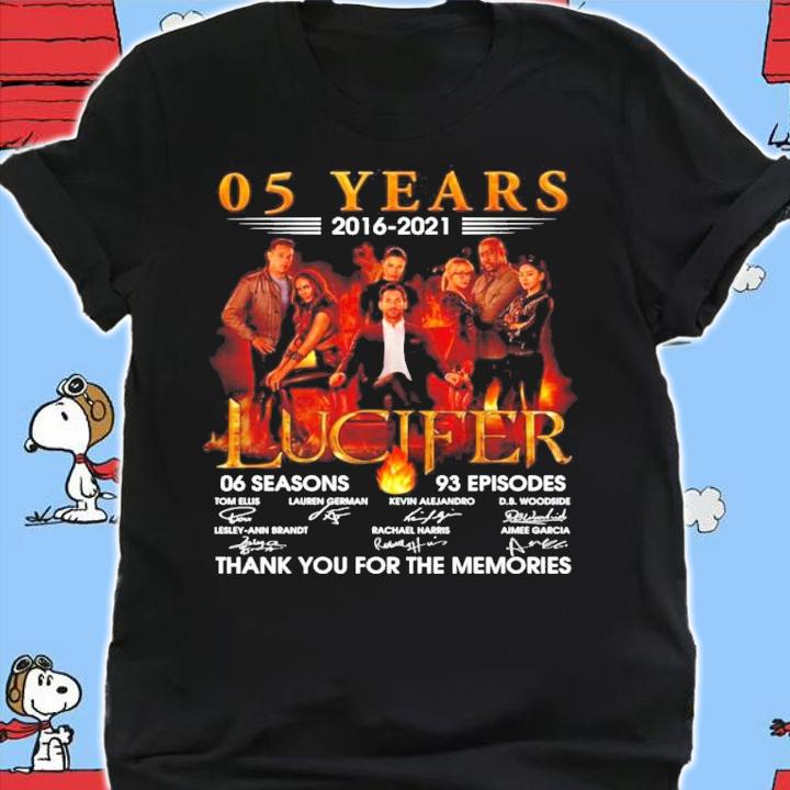 05 Years 2016-2021 Lucifer Signatures Thank You For The Memories shirt shirt