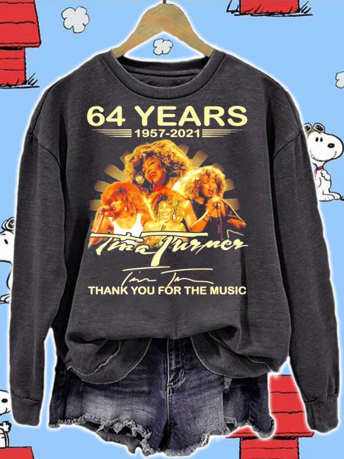 64 years 1957-2021 Tina Turner signature thank you for the memories shirt sweatshirt