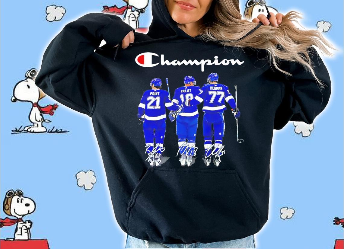 Champion Tampa Bay Lightning Point Plat Hedman signatures shirt hoodie