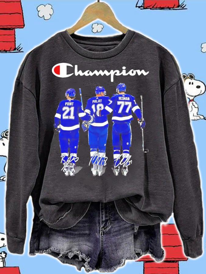 Champion Tampa Bay Lightning Point Plat Hedman signatures shirt sweatshirt