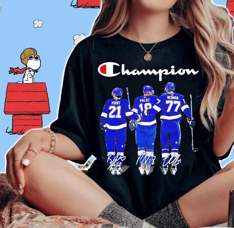 Champion Tampa Bay Lightning Point Plat Hedman signatures shirt woman shirt