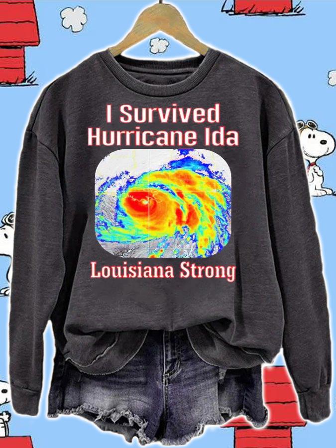 I survived hurricane Ida Louisiana strong T-shirt sweatshirt