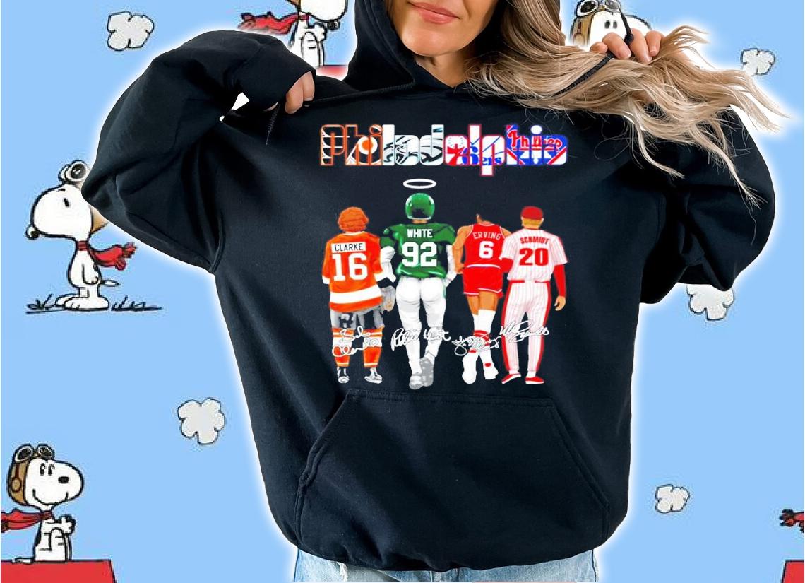 Men's Philadelphia Clarke White Erving Schmidt signature shirt hoodie