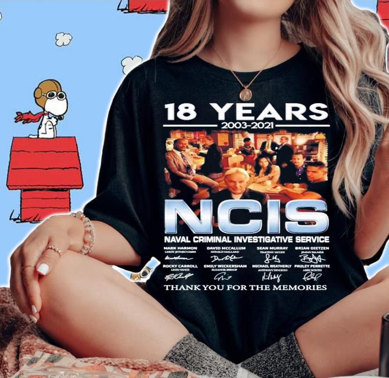 NCIS 18 years Naval Criminal Investigative Service signatures shirt woman shirt