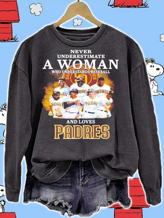 Padres never underestimate a woman who understands baseball shirt