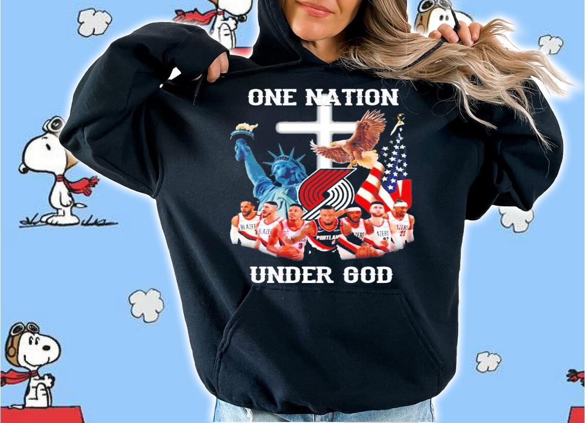 Portland Trail Blazers one nation under god shirt hoodie