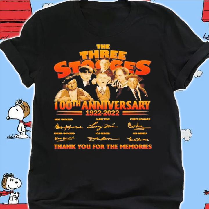 The Three Stooges 100th anniversary 192-2022 signatures shirt shirt