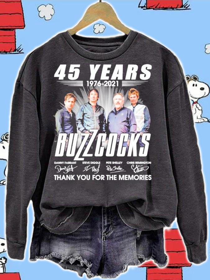 45 years 1976-2021 Buzzcocks signatures shirt sweatshirt