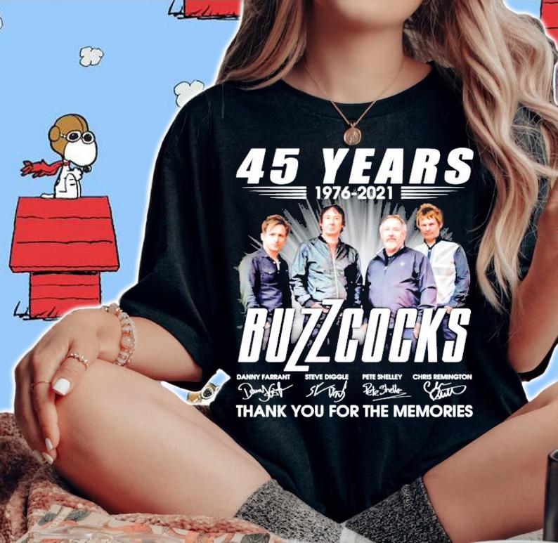 45 years 1976-2021 Buzzcocks signatures shirt woman shirt