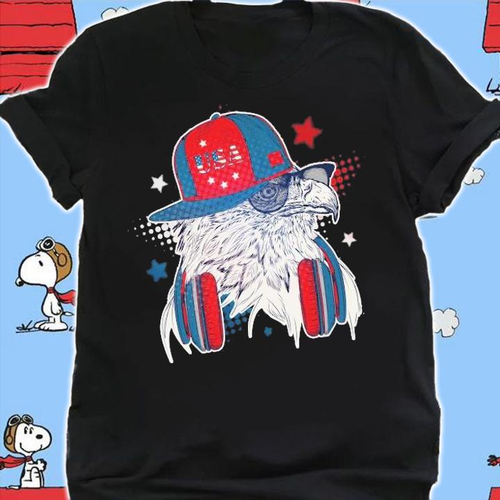 Cool American USA Flag Hipster DJ Eagle shirt shirt
