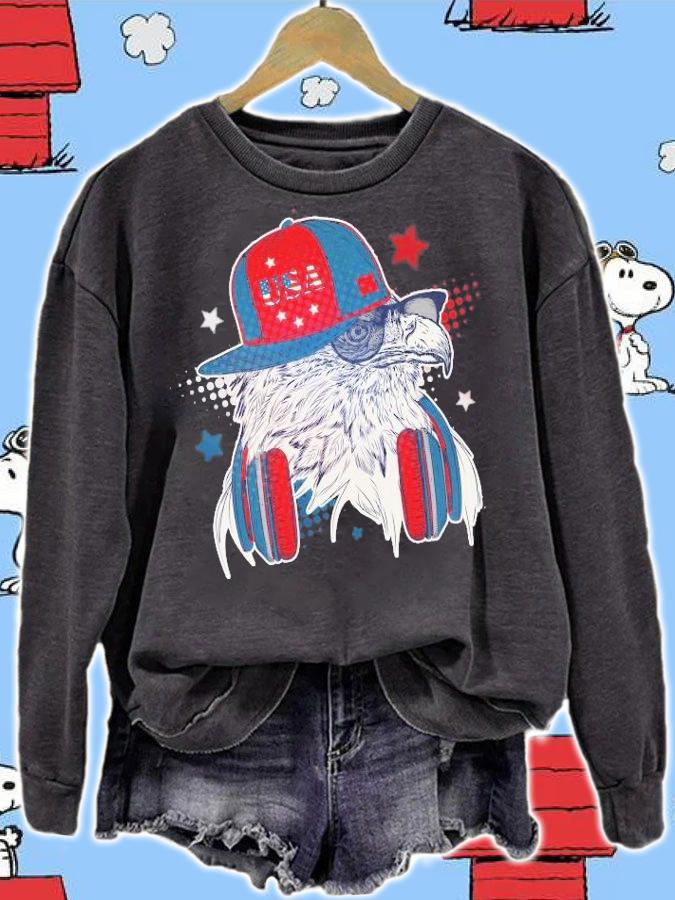 Cool American USA Flag Hipster DJ Eagle shirt sweatshirt