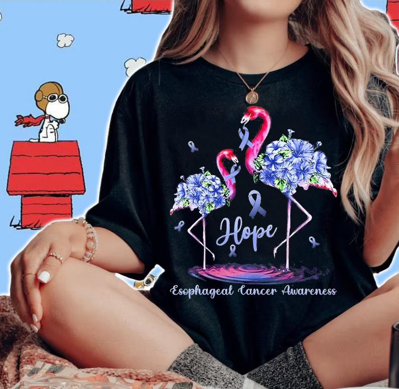 Flamingo Esophageal Cancer Awareness T-Shirt