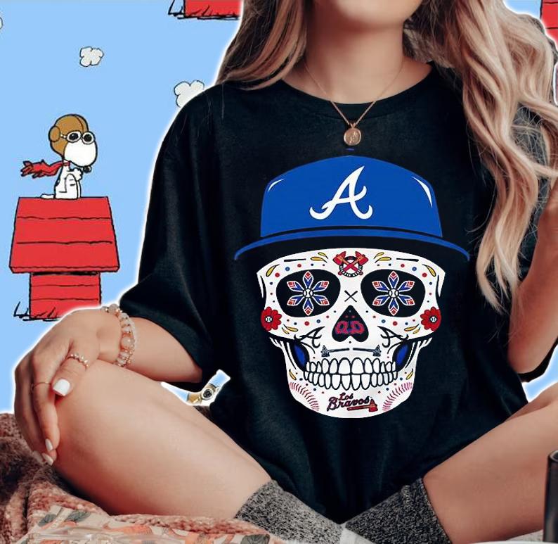 Funny chris Martin Atlanta Braves Sugar Skull shirt