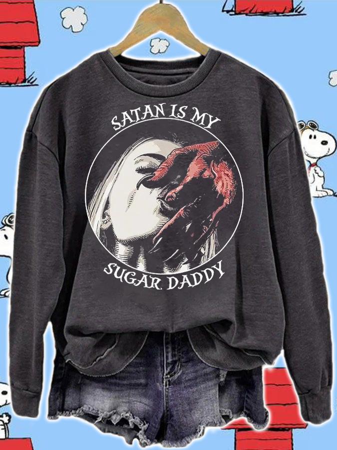 Funny satan Is My Sugar Daddy shirt sweatshirt