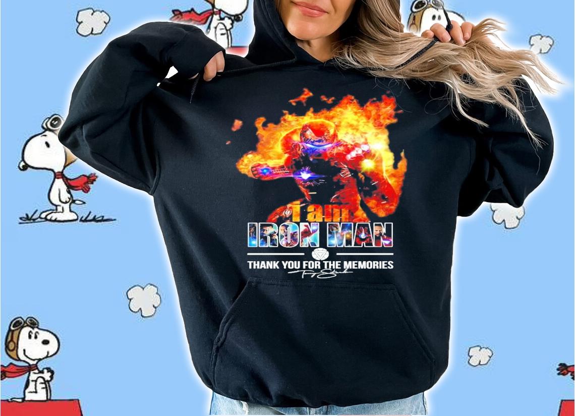 I am Iron Man signature thank you for the memories shirt
