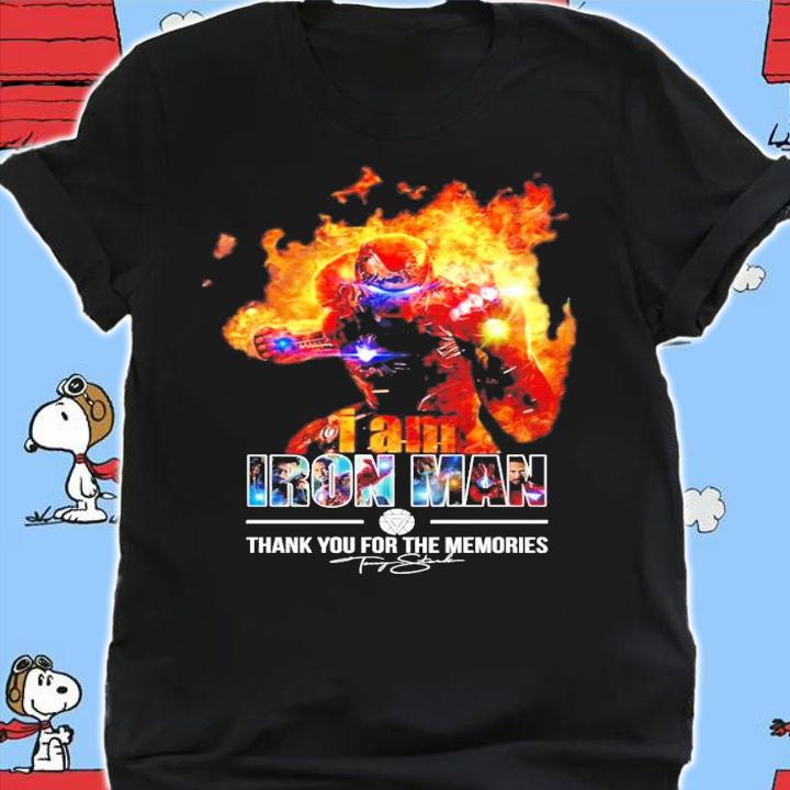I am Iron Man signature thank you for the memories shirt