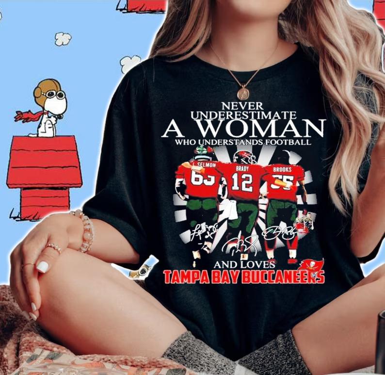 Kansas City Chiefs never underestimate a woman who understands football and love Tampa Bay Buccaneers shirt