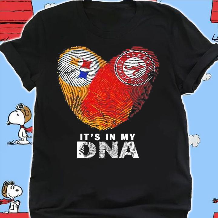 Love Pittsburgh Steelers and Alabama Crimson Tide Its in my DNA shirt