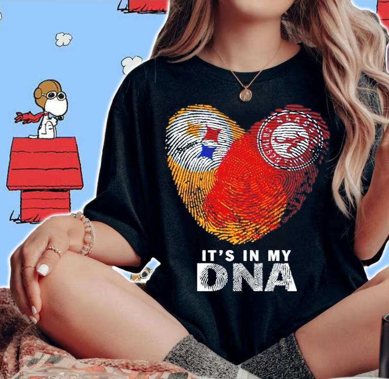 Love Pittsburgh Steelers and Alabama Crimson Tide Its in my DNA shirt