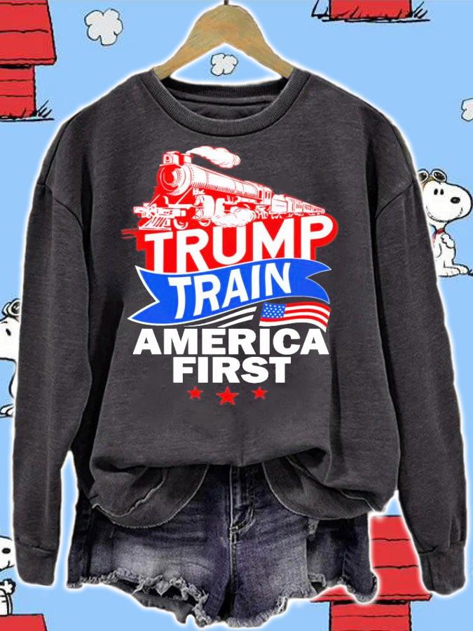 Men's Trump train America first shirt sweatshirt
