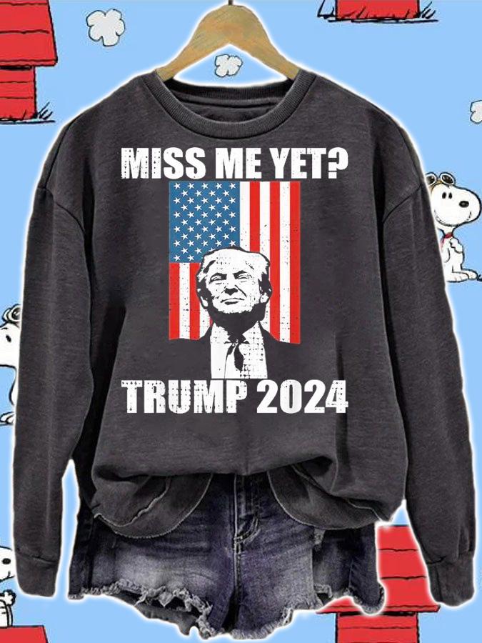 Miss Me Yet Trump 2024 USA Flag T-Shirt