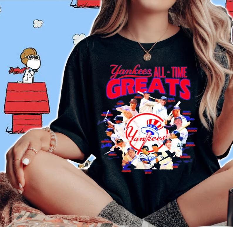 New York Yankees all time Greats all team signatures shirt