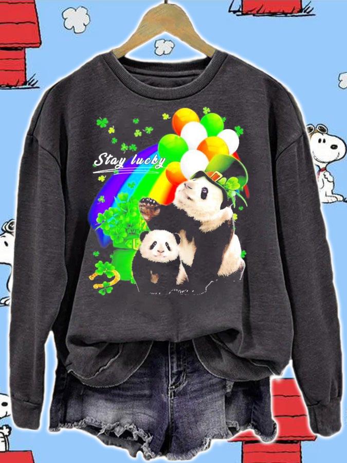 Panda St.Patrick's Day stay lucky shirt
