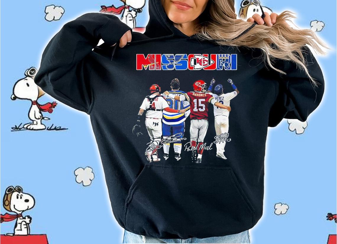 Premium missouri Yadier Molina Ryan OReilly Patrick Mahomes Salvador Perez signatures t-shirt hoodie