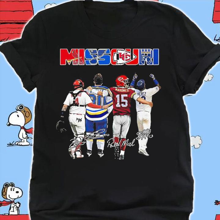 Premium missouri Yadier Molina Ryan OReilly Patrick Mahomes Salvador Perez signatures t-shirt shirt