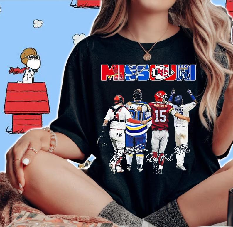 Premium missouri Yadier Molina Ryan OReilly Patrick Mahomes Salvador Perez signatures t-shirt woman shirt