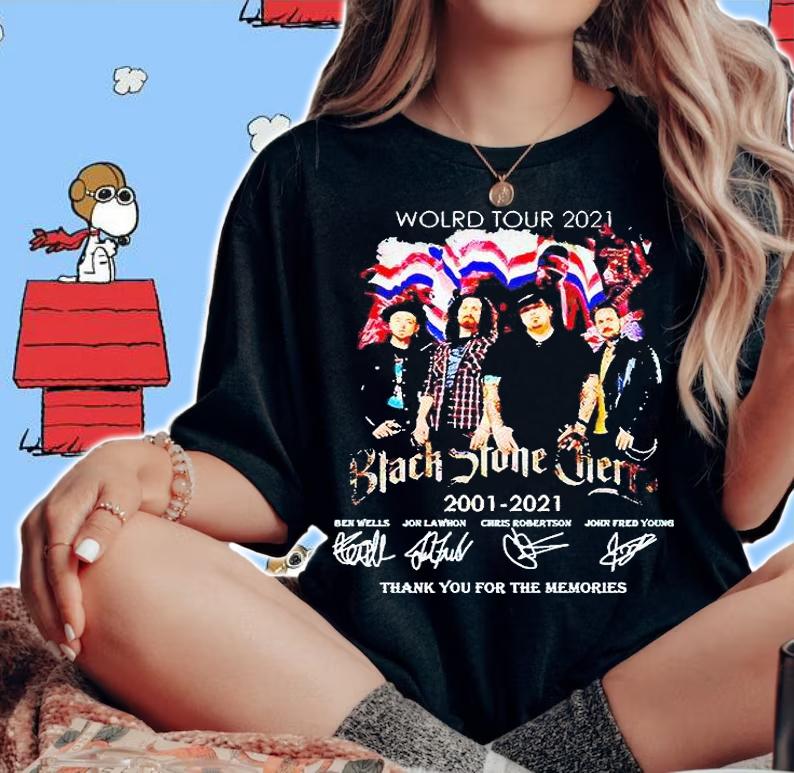World tour 2021 Black Stone Cherry 2001-2021 thank You for the memories signature T-shirt