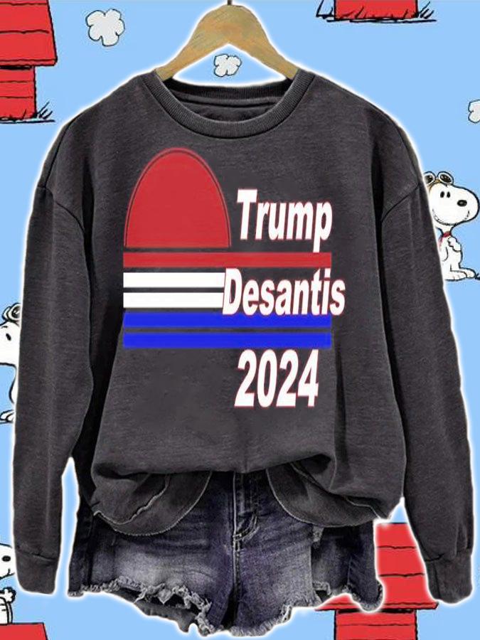 Trump Desantis 2024 Red White And Blue Simple T-Shirt sweatshirt
