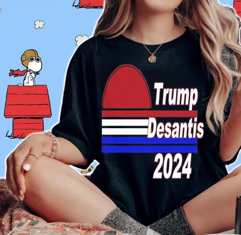 Trump Desantis 2024 Red White And Blue Simple T-Shirt woman shirt