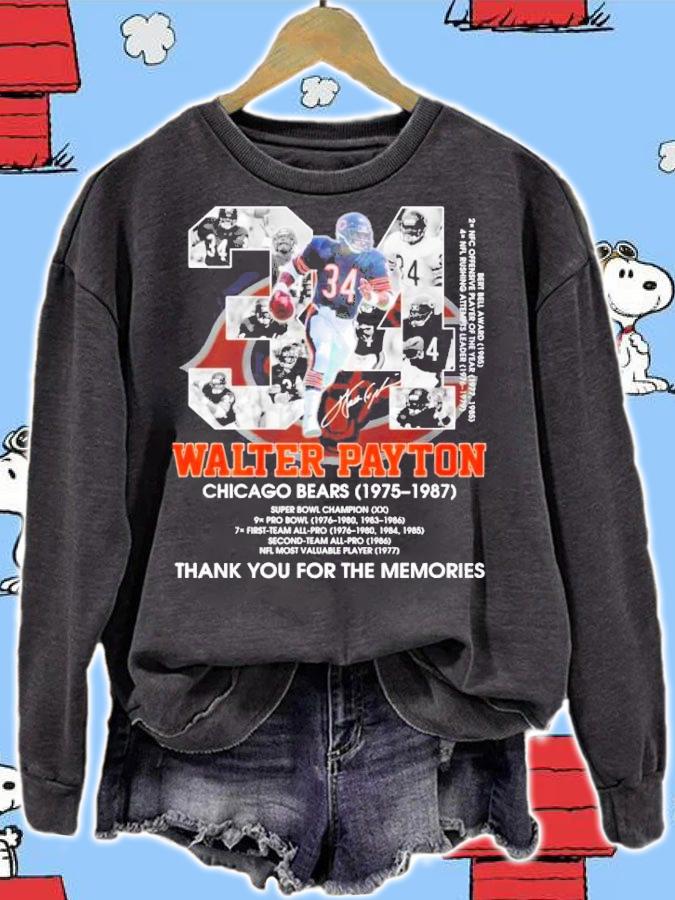 34 Walter Payton Chicago Bears 1975 1987 thank you for the memories shirt