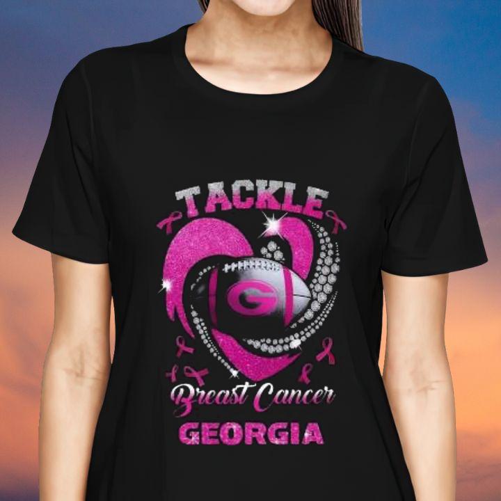 Tackle Breast Cancer Awareness Georgia Bulldogs Football T-Shirt womenshirt