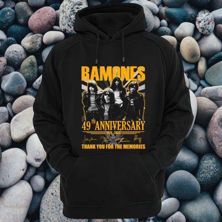 Ramones Rock Band 49Th Anniversary 1974–2023 Thank You For The Memories Signatures T-Shirt hoodie